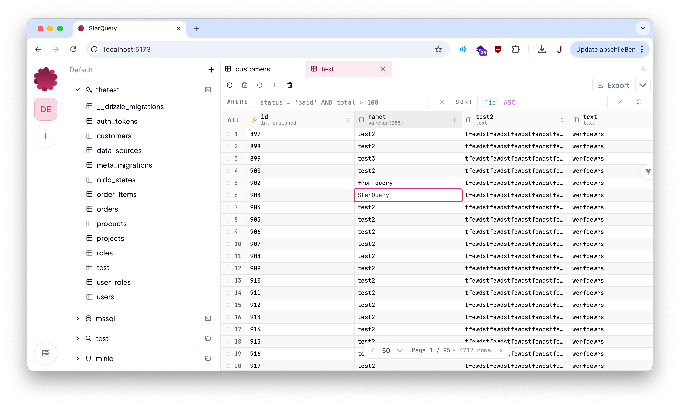 StarQuery app screenshot